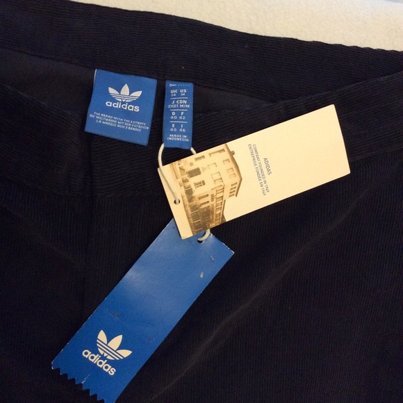 NWT Adidas navy blue corduroy wide leg crop pants - Picture 8 of 11